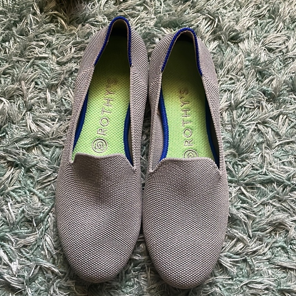 Rothys iridescent original loafers size 8